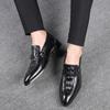 Fashion Men's Classic Retro Casual Business Shoes Crocodile Grain Leather Buckle Mens Fashion Wedding Party Loafers Men Slip-on Flats