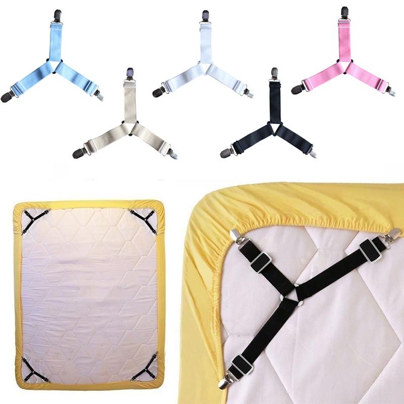 4 X Triangle Suspender Holder Bed Mattress Sheet Straps Grippers Fasteners