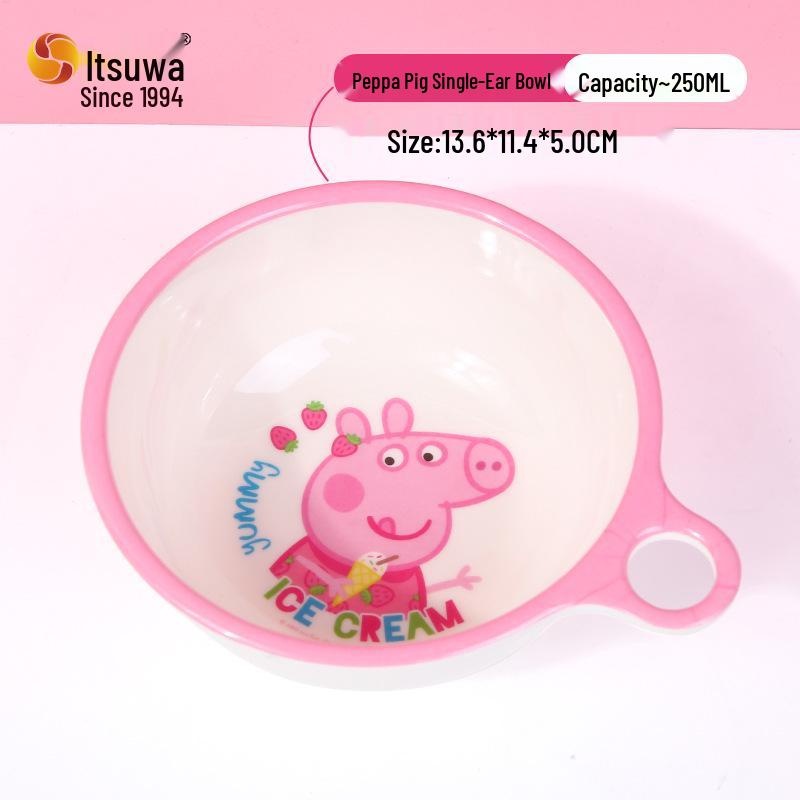 Wuhua Pink Peppa Pig Children s Melamine Tableware Set: Licensed Hasbro Plate, Cup, Bowl.