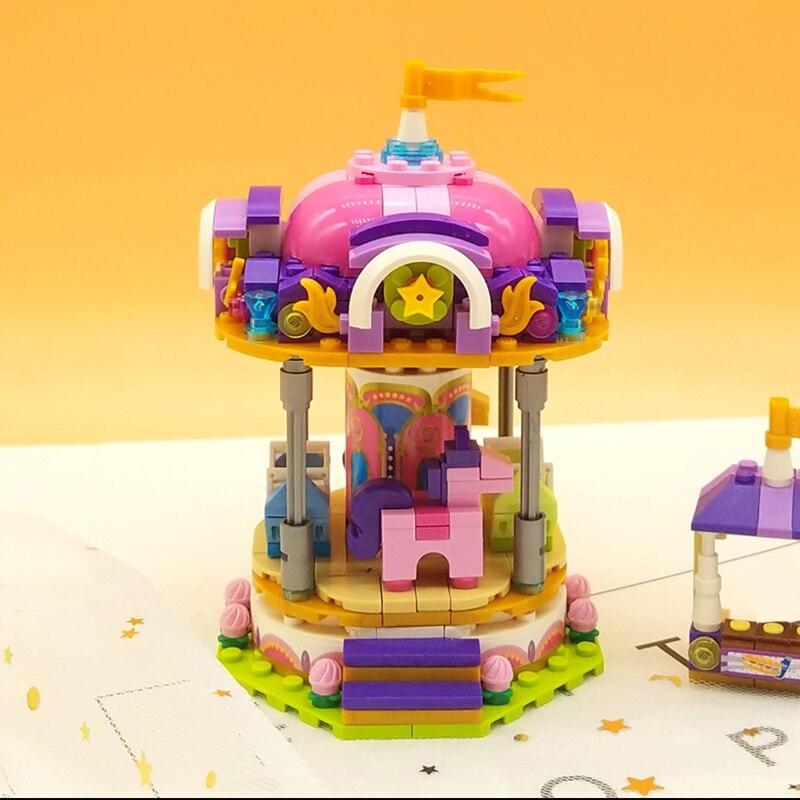LOZ 1720 Traum-Vergnügungspark Karussell Karussell Pferd Architektur DIY Miniblöcke Ziegel Bauspielzeug ohne Box