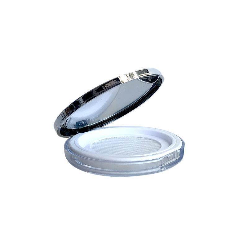 Cover a libro ultrasottile compatto con specchio, mini scatola portatile per cipria libera 3g/5g con rete elastica