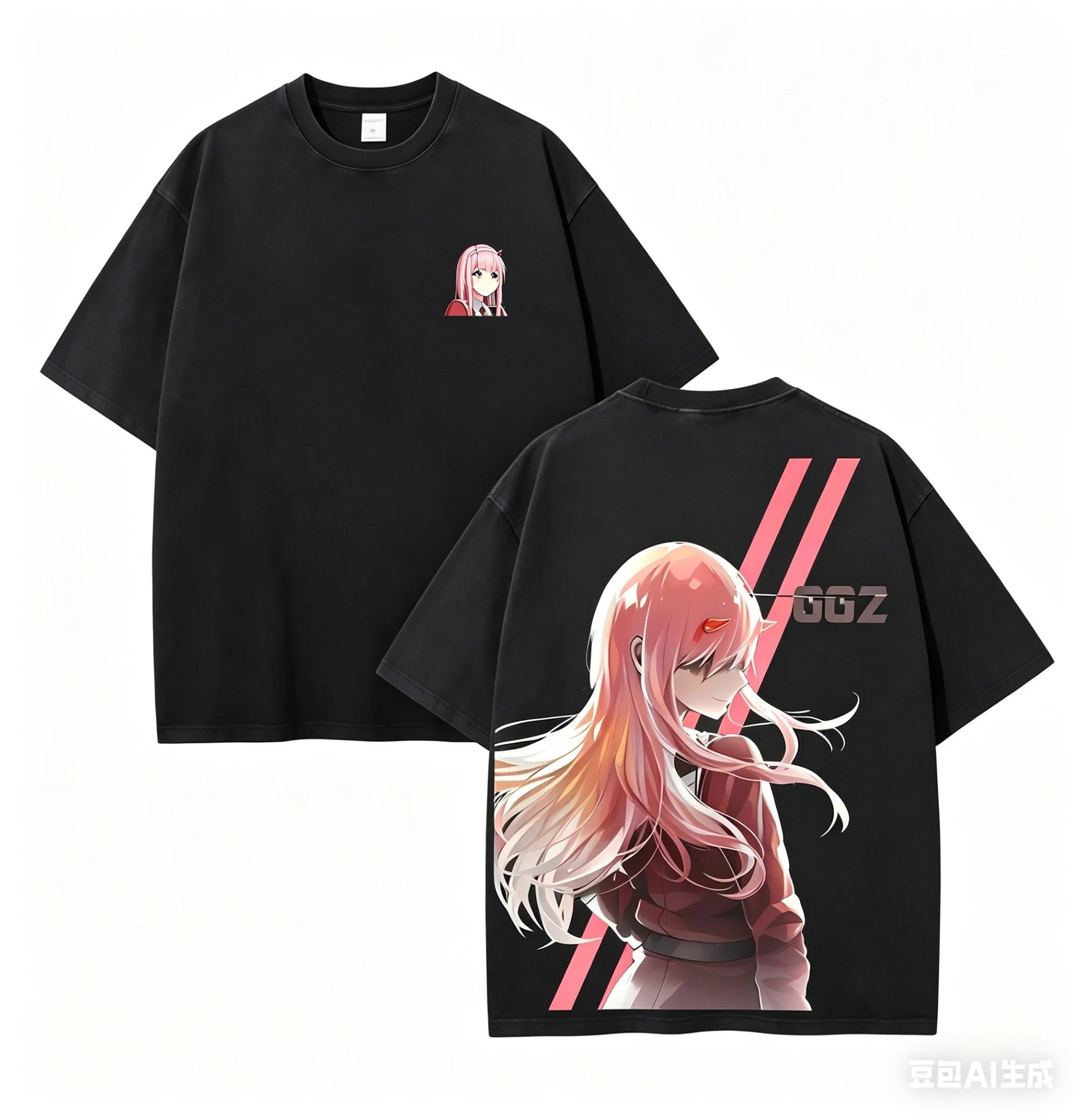 

DARLING in the FRANXX Зеро Ту Аниме Фанаты Стирка Футболка Всесезонная Высококачественная Персонализированная Одежда Большой Размер Унисекс Футболка S