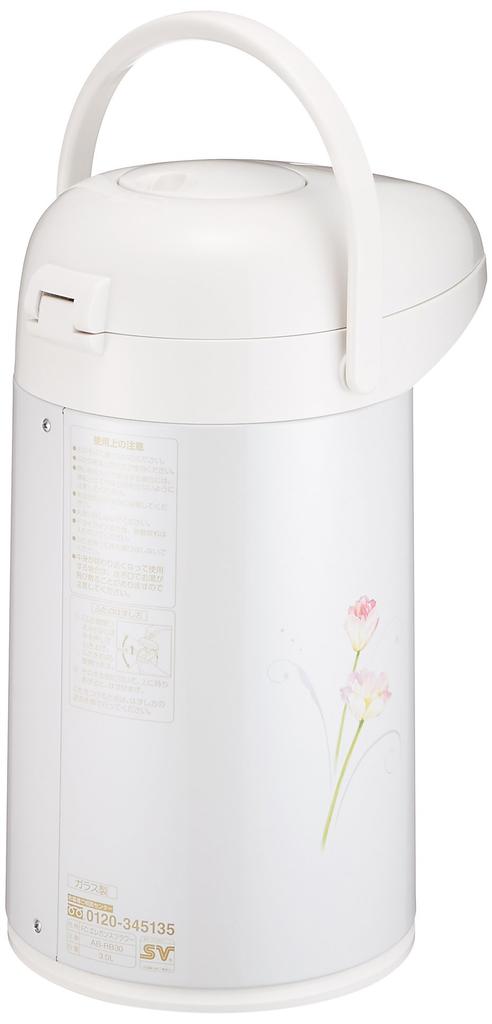 Zojirushi Termoska (ZOJIRUSHI) 3,0L Stolní termoska z izolovaného skla, Bílá, AB-RB30-FC