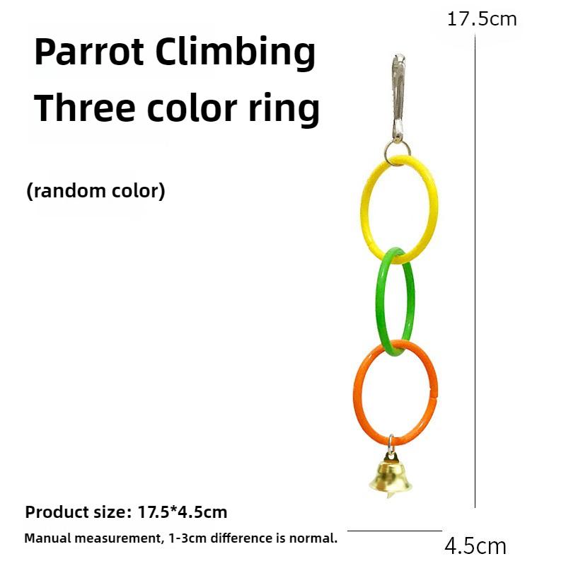 

Parrot Swing Toy Bird Cage Toys with Bell Sound Colorful Climbing Ring for Lovebirds African Greys Cockatoo Parakeet Supplies