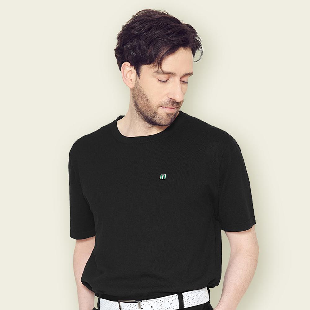 Trimer Logo Wappen Short Sleeve Round Knit Man Black M(95)