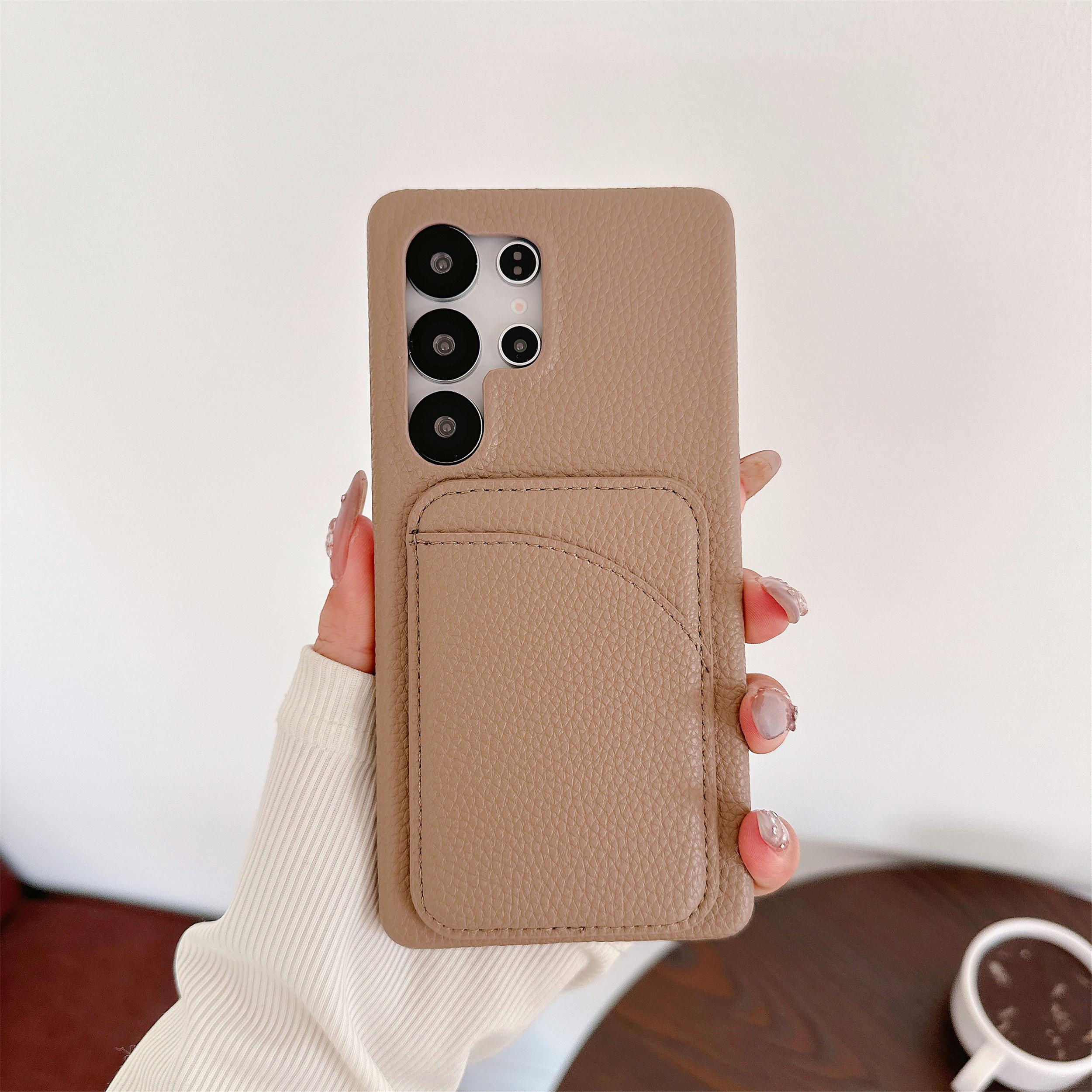 

Lychee Leather Card Wallet Holder Slot Phone Case For Samsung Galaxy S25 S24 S23 FE S22 Ultra Plus A13 A53 A54 A35 Cover Galaxy S25