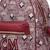MCM Burgundy Gradient Visetos Monogram Backpack with Large 3D Logo for Daily & Street Style Use
