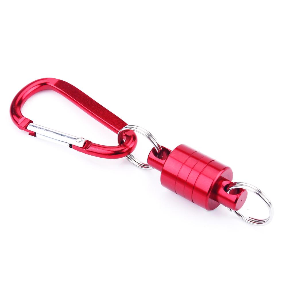 Supporto di Atterraggio Magnetico Rete da Pesca a Mosca Rilascio Supporto per Rete Moschettone Magnete per Attrezzatura(Rosso)