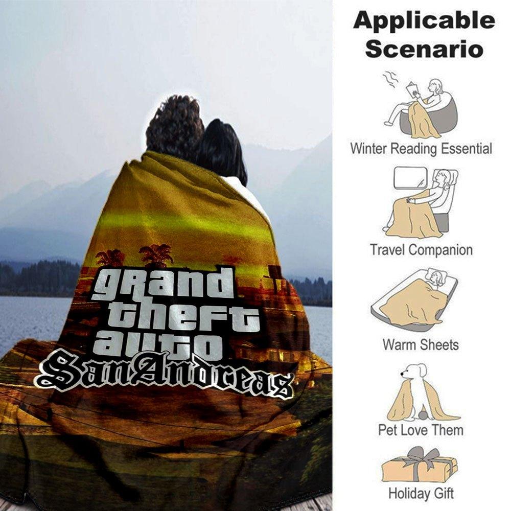 1pc Grand Theft Auto Soft Flannel Blanket with Designer Print A Cozy Blanket for All Seasons, Perfect for the Couch, Bed, Office