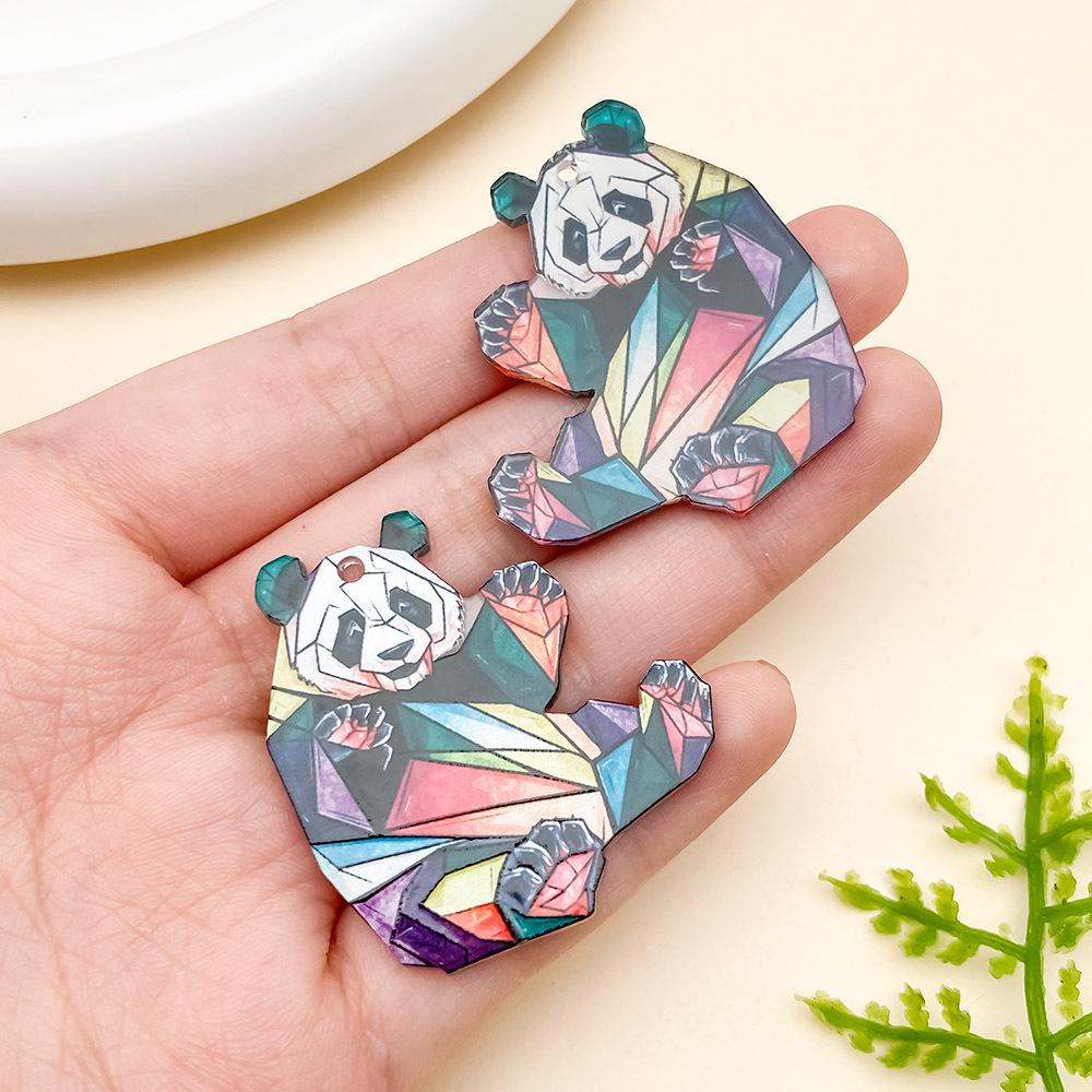 Cartoon Animal Mosaic Acrylic Jigsaw Pendant for DIY Jewelry