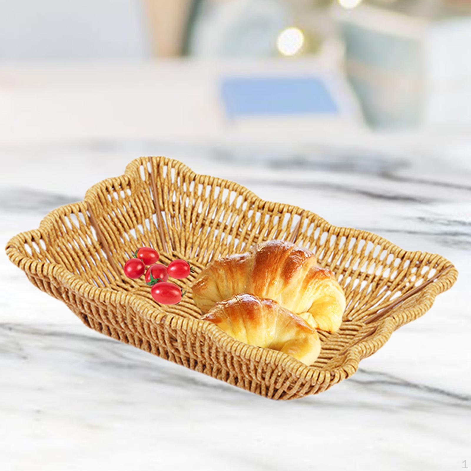 

Корзина из имитации ротанга для демонстрации хлеба и фруктов, поднос для парфюмерии, легкие корзины для хранения продуктов для 17cmx23cmx6cm