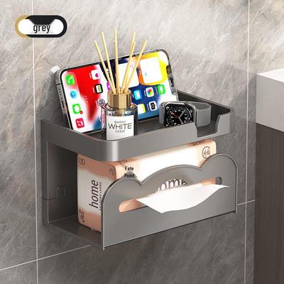 Wall-Mounted Bathroom Tissue Dispenser with Storage