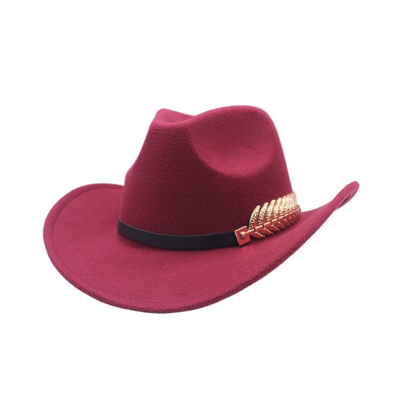 Autumn and winter woolen top hat, fish bone accessories, retro men's and women's hats, gentlemen's jazz curved brim felt hats