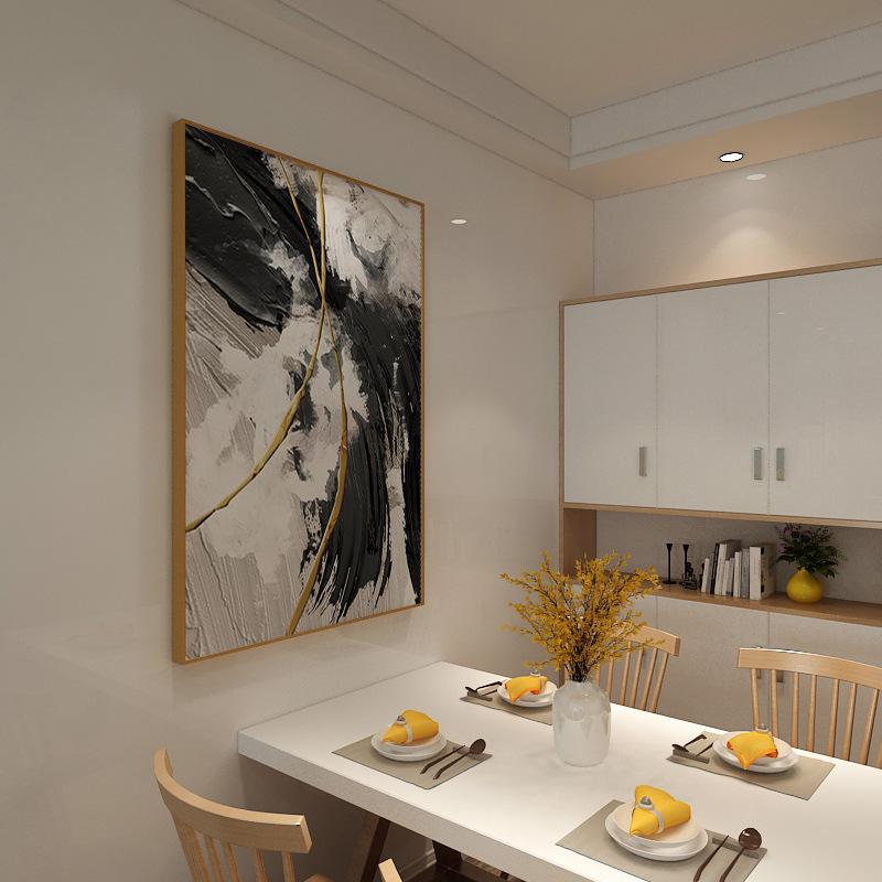 Moderno abstracto Goden blanco y negro aerosol lienzo decorativo carteles porche pasillo pintura al óleo colgante impresión en lienzo arte de la pared
