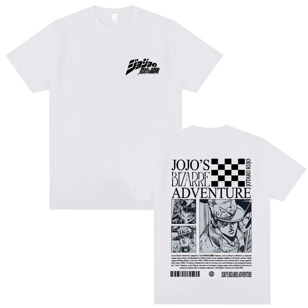 

2026 Anime JoJos Bizarre Adventure Star Platinum Kujo Jotaro Tshirt Unisex Cotton Casual Oversized T Shirt Fashion Streetwear M