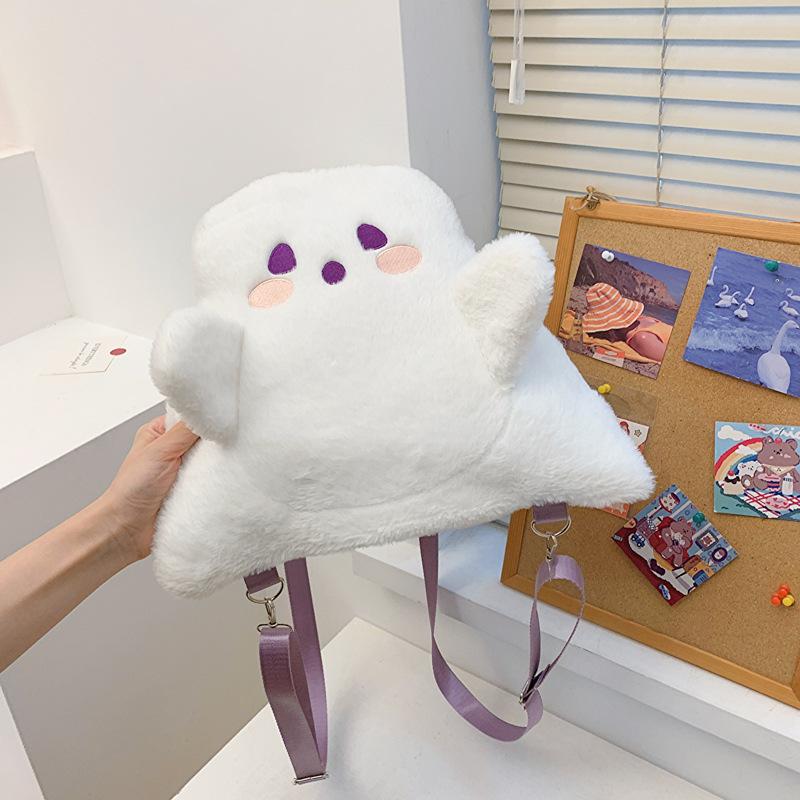Ghost Kid Plush Backpack Female Personality Doll Plush Doll Crossbody Bag Cute Cartoon Backpack