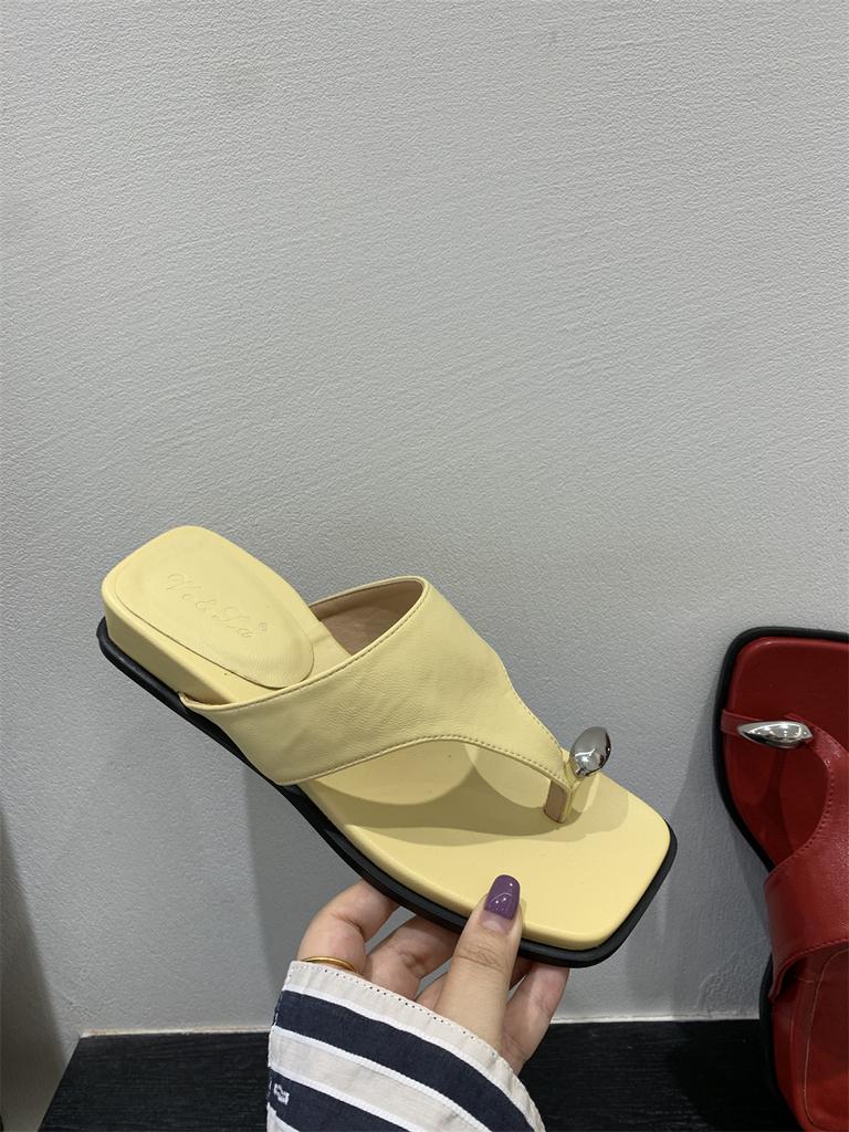 Wedge heel slippers pinch sandals women's shoes summer wear beach shoes silver sandals Roman shoes women's shoes
