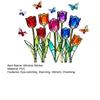 Tulip Stained Glass Window Film Decorative Tulip Bouquet Butterfly Window Cling Reusable Static Glass Sticker for Bathroom Living Room