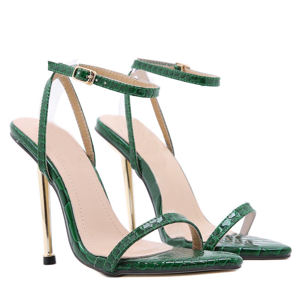 Women's Fashion Pointed Toe Stilettos With Buckle Large Size Open Toe Stilettos