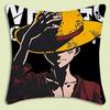 Anime One Pieces L-Luffy Pillow Covers Cartoon Sofa Decorative Home Double-Sided Printing Short Plush Cute Cushion Cover