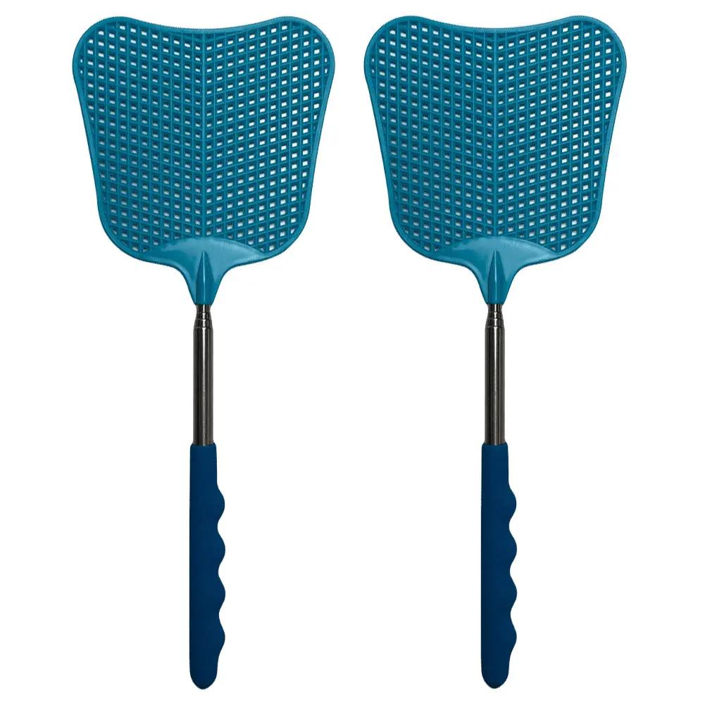 2/6 шт. Телескопические мухобойки с длинной ручкой, мухобойка-хлопушка, ловушка, ручные мухобойки, убийца насекомых, удлиняются до 65 см