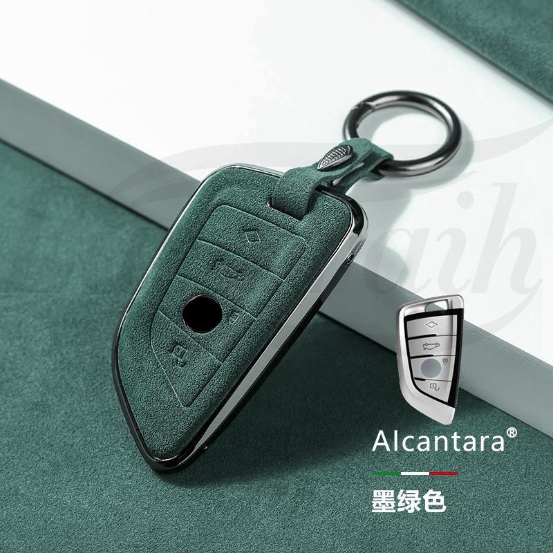 Innenraumleisten Auto Alcantara Schlüsseletui Abdeckung Halter Kette Für BMW G20 G30 X1 X3 X4 X5 G05 X6 F20 G21 f40 f80 35i 3 5 7 Interi