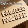 Custom Family Wooden Name Sign Personalized Engraved Multiple Names Heart Script Plaque French Family Wall Decor Housewarming