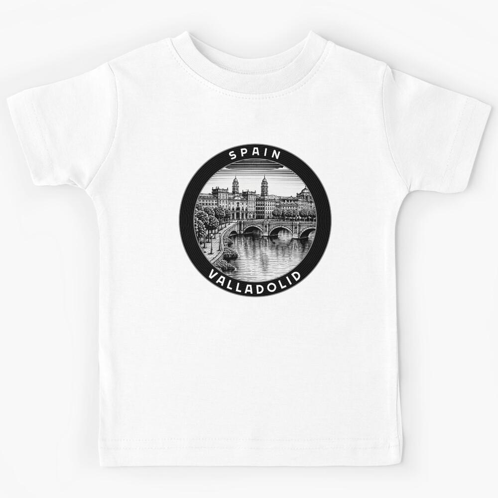 Valladolid Spain Linocut Style Kids T-Shirt 130