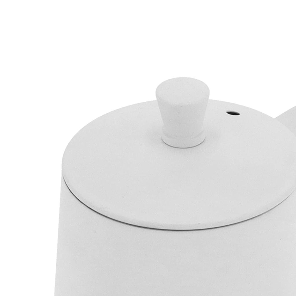 Gooseneck Coffee Pot, Drip Kettle, 350ml, Narrow-Mouth Stainless Steel, Coffee and Tea, Coffee Drip Pot (White)