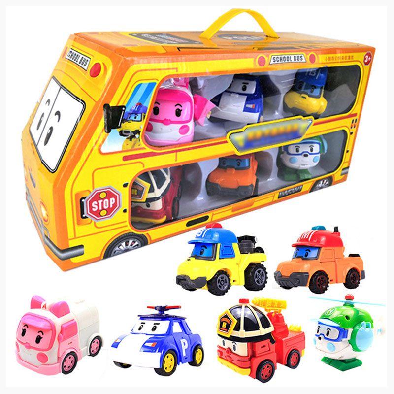 

Поли Робокар 6 шт. Рой Эмбер Трансформеры Робот Фигурки Действия Машина Автобус Подарки Игрушка