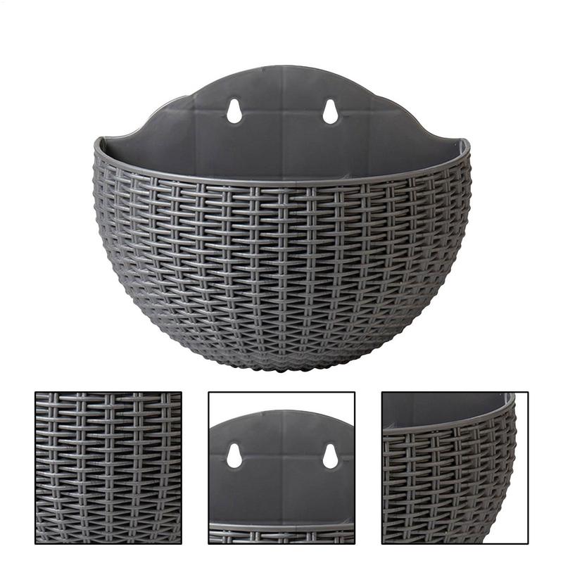 Hand Exquisite Wall-mounted Plastic Basket Indoor Outdoor Storage Flower Pot Plant Container Home Living Room Decoration