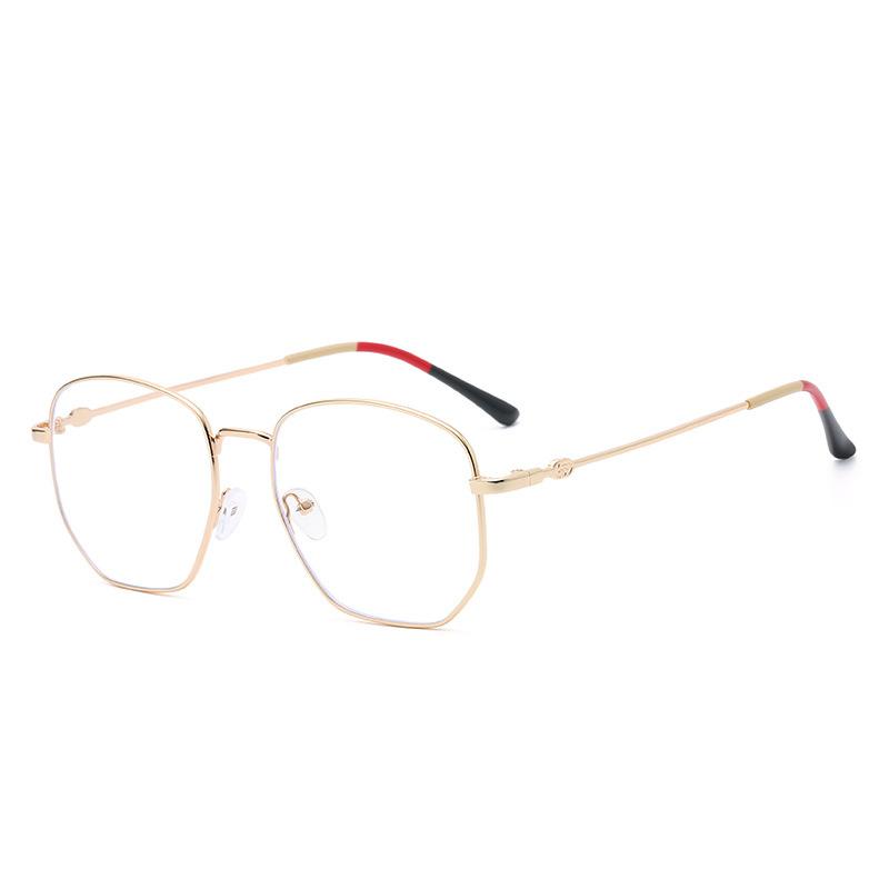 

Оправа для очков Ретро Многоугольная Металлическая Плоское Зеркало Женский Тренд Защита от Синего Света Оправа для Очков Мужская Защита Глаз