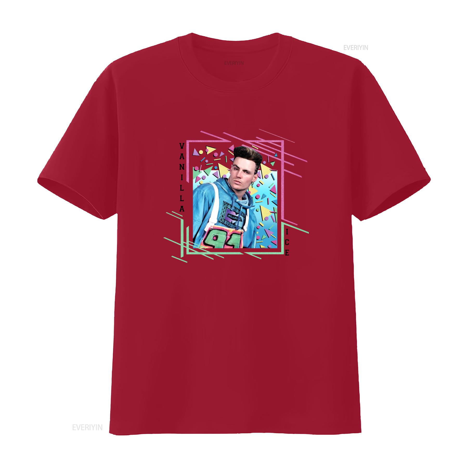 

Vanilla Ice Triangles Music Print T Shirt for Men Fashion Streetwear vintage Washed Stretched Unisex designer clothes Soft S