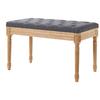 Upholstered Bench, 16"W Ottoman Bench, End of Bed Bench with Foam Padded Cushion and Rubberwood Legs, Tufted Footrest Stool Entryway Bench for Dining