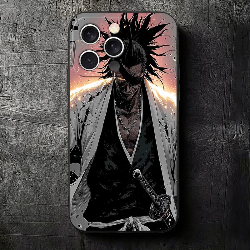 Bleach Zaraki Kenpachi Soft Phone Case for iPhone 16 16E 17 Air 15 Pro Max 14 Plus 13 Mini 11 12 7 Black Cover Back Shell