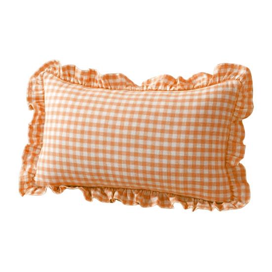 Copricuscino Decorativo a Volant per Divano Letto Quadrato, Federa a Quadri in Cotone con Bordo Arricciato, Cuscini Monocolore 18x18 Pollici 20x12 Copertura Decorativa per