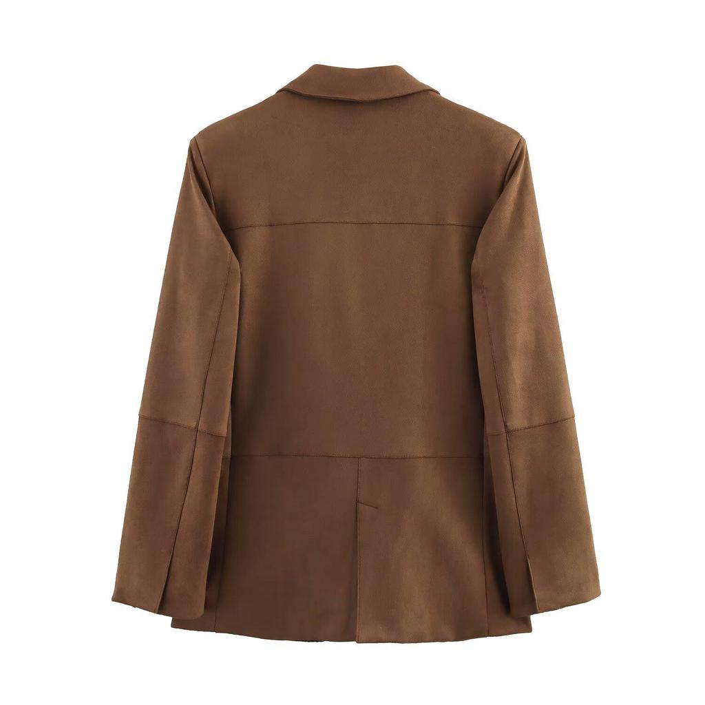2025 Spring Women's European & American Fashion Straight-Cut Suit Jacket & Trousers