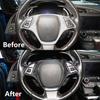 Carbon fiber style central control steering wheel trim for Chevrolet Corvette C7
