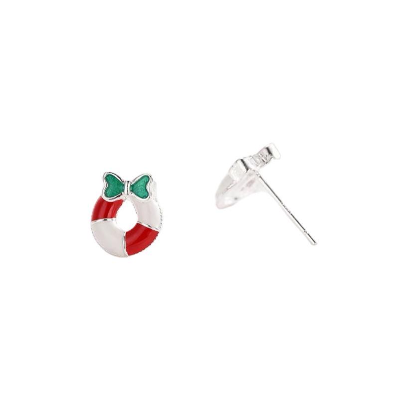 Runxin Weihnachtsbonbon Ohrstecker - Vielseitiger Damen Europäischer & Amerikanischer Stil, Schlichtes Epoxid Studenten Design.