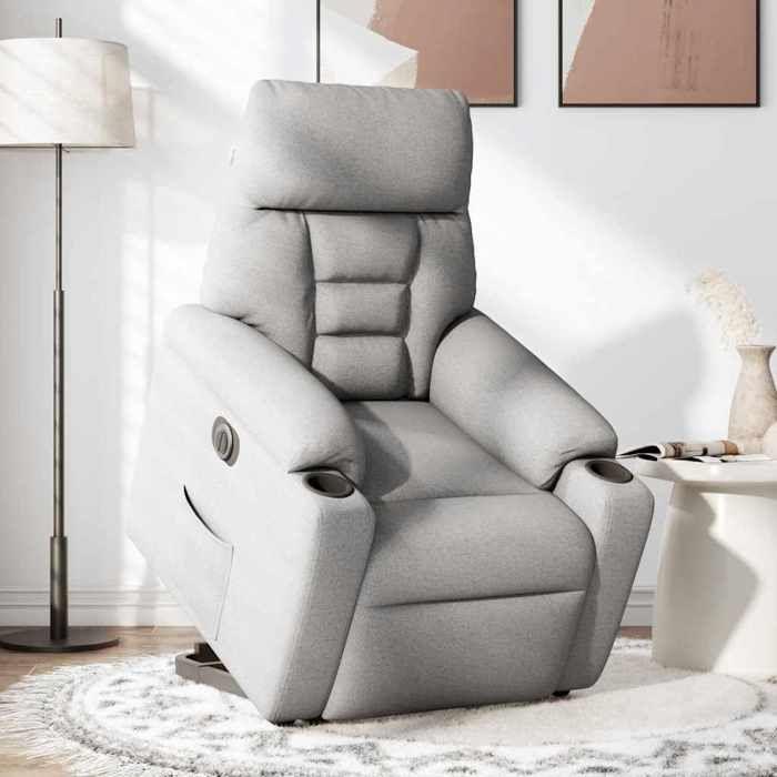 VidaXL Fauteuil inclinable électrique gris nuage tissu 3303061