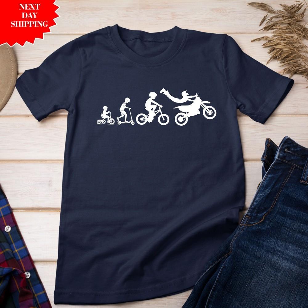 Motorbike Evolution T-Shirt Printed Funny Superbike Motorcycle Sports Bike T Top 4XL