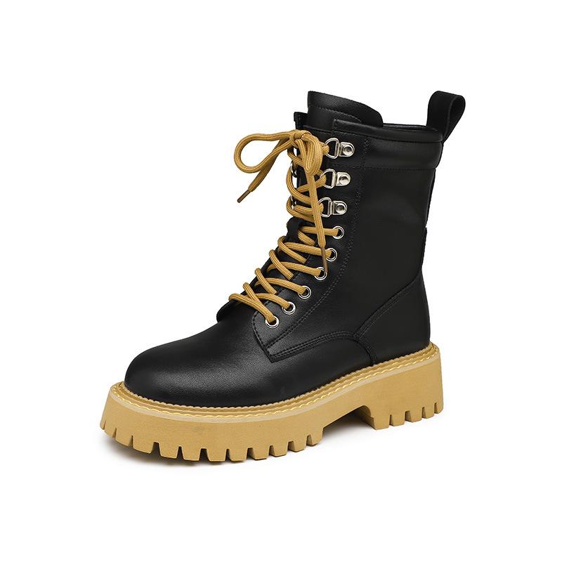 Platform Women 'S Boots Genuine Leather Motorcycle Boots Height Increasing Waterproof No -Slip Outdoor Winter Women Martin Shoes