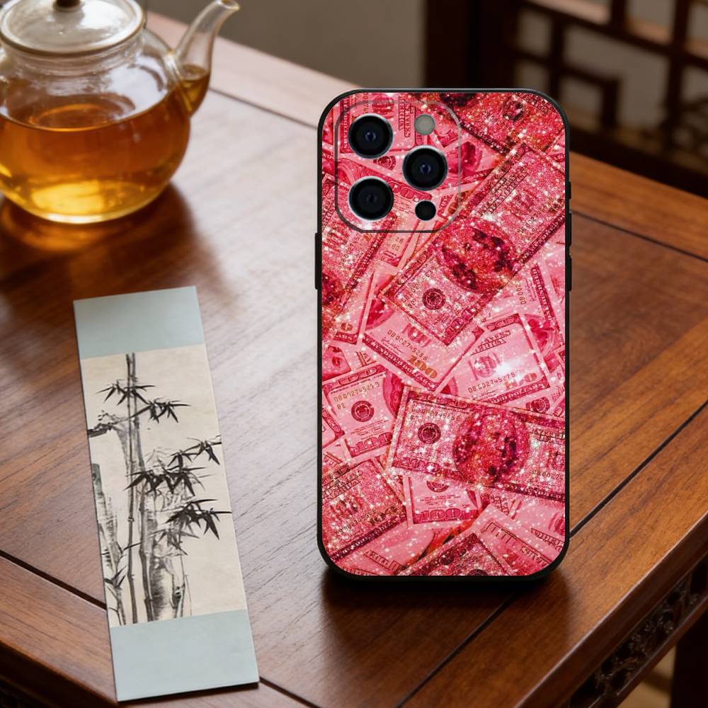 Cool pink money pattern for girls Phone Case Silicone Soft For IPhone 17 16 15 14 13 12 11 X XR Plus Pro Max Plus