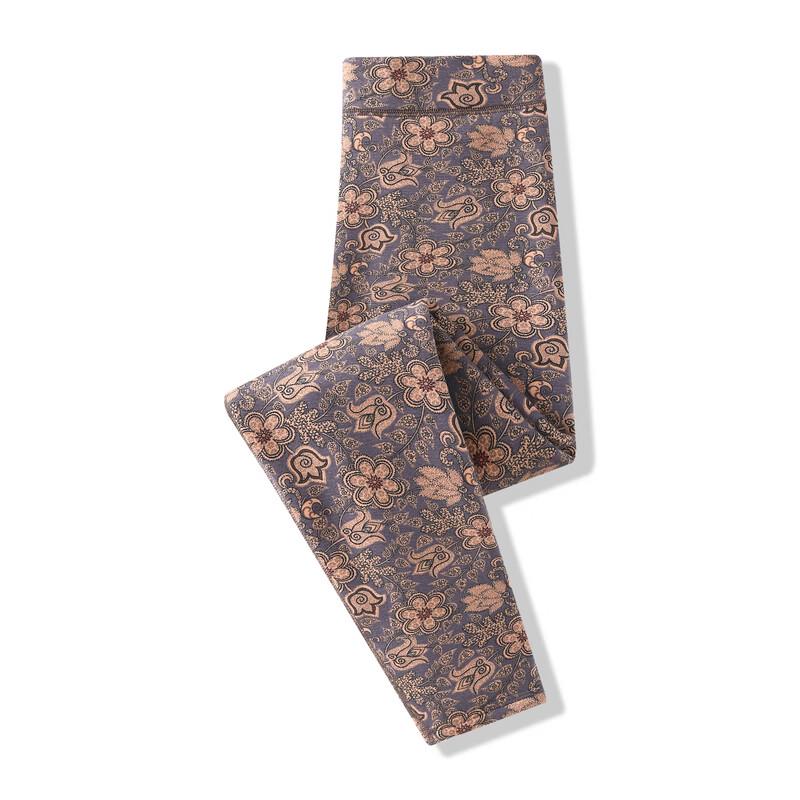 LangSha Women's High-Waist Printed Winter Thermal Leggings