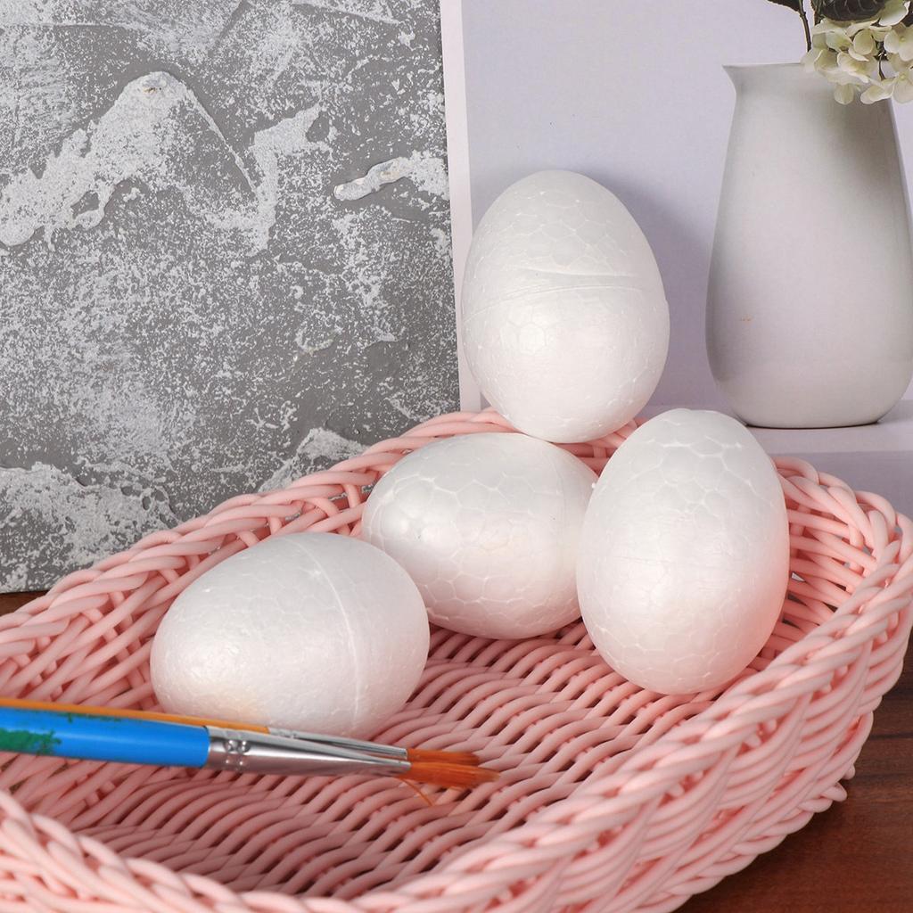 20 Pièces Oeufs en Mousse DIY Blanc Solide Oeufs de Pâques 6cm pour Festival Projets Créatifs Décoration de Fête Fournitures Mousse d'Oeuf