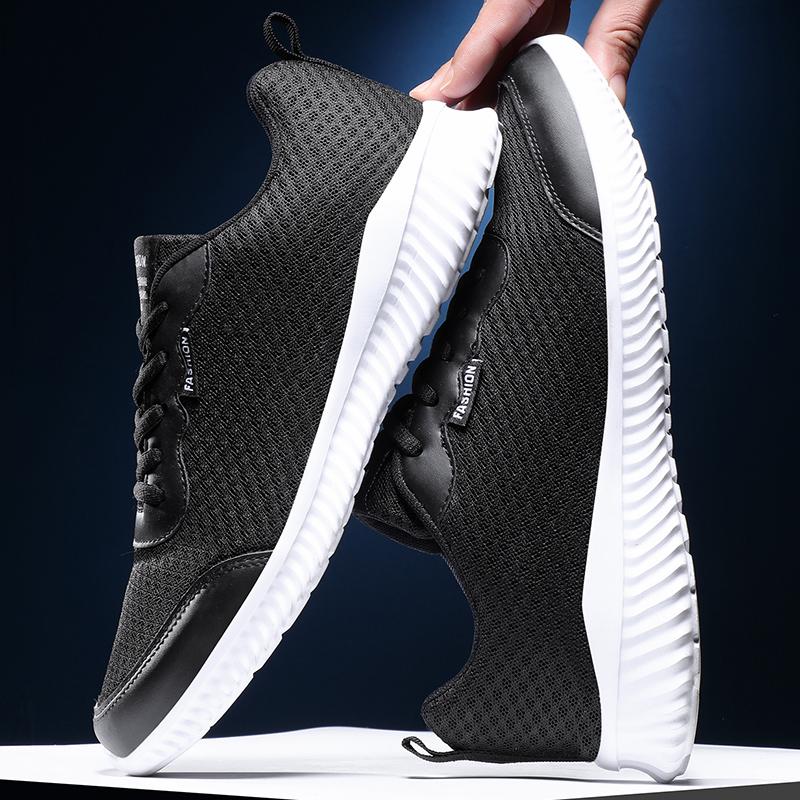 

Мужские кроссовки Дышащая уличная дорожная обувь Легкая черная обувь 48 чёрный/белый