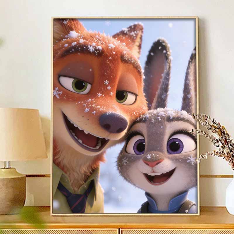 Disney DIY diamond painting 5d full diamond cross stitch diamond Judy Nick Zootopia living room bedroom decorative painting