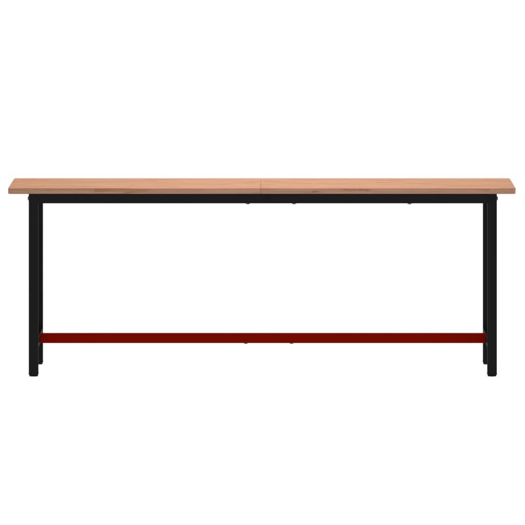 Vidaxl Stół Roboczy, 220X55X81,5 Cm, Lite Drewno Bukowe I Metal