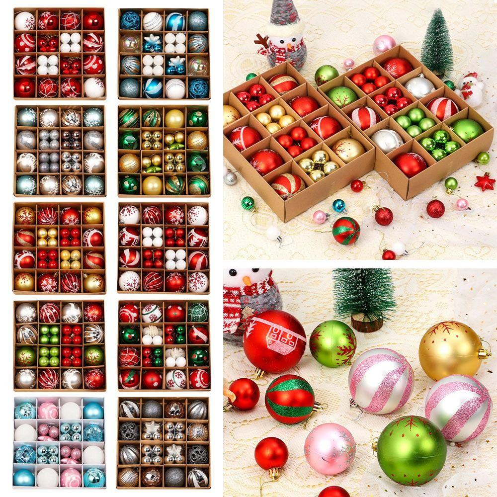 Creative Plastic Christmas Balls Ornaments 6cm Shatterproof Christmas Tree Decorations Xmas Christmas Tree Ball Wedding