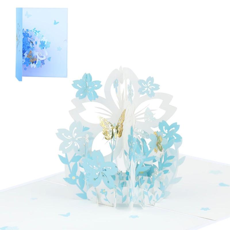 Handmade 3D Greeting Cards Cherry Blossom Basket Pop Up Card for Mother's Day Anniversary Valentine's Day Wedding Birthday Gifts